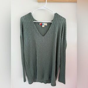 FP Beach Olive V-Neck Tunic